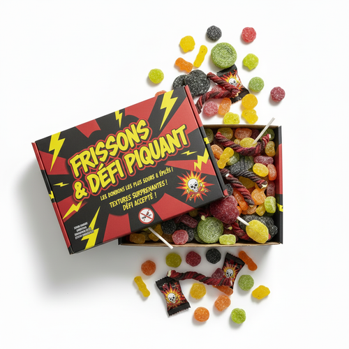 Box Frissons & Défi Piquant - bonbons acides et piquants